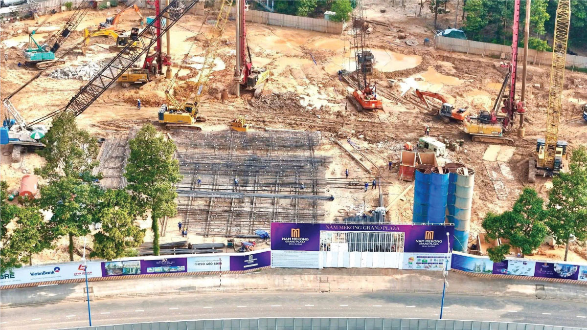 Cập Nhật Tiến Độ Nam Mekong Grand Plaza Mới Nhất (Tháng 4/2026): Hạng Mục Ngầm Thi Công Thần Tốc